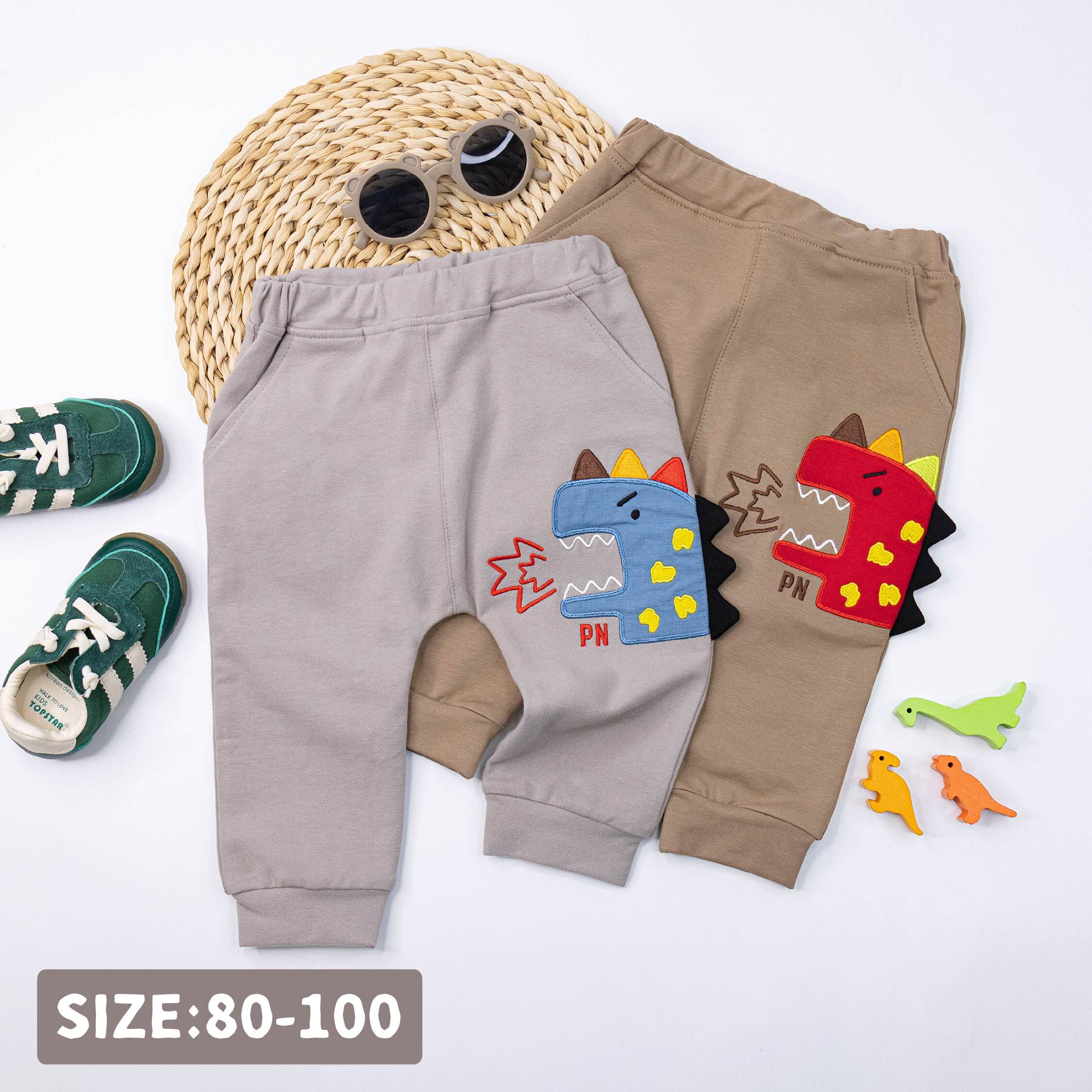 波紳士【12555】吶喊恐龍立體背脊設計長褲＊二色