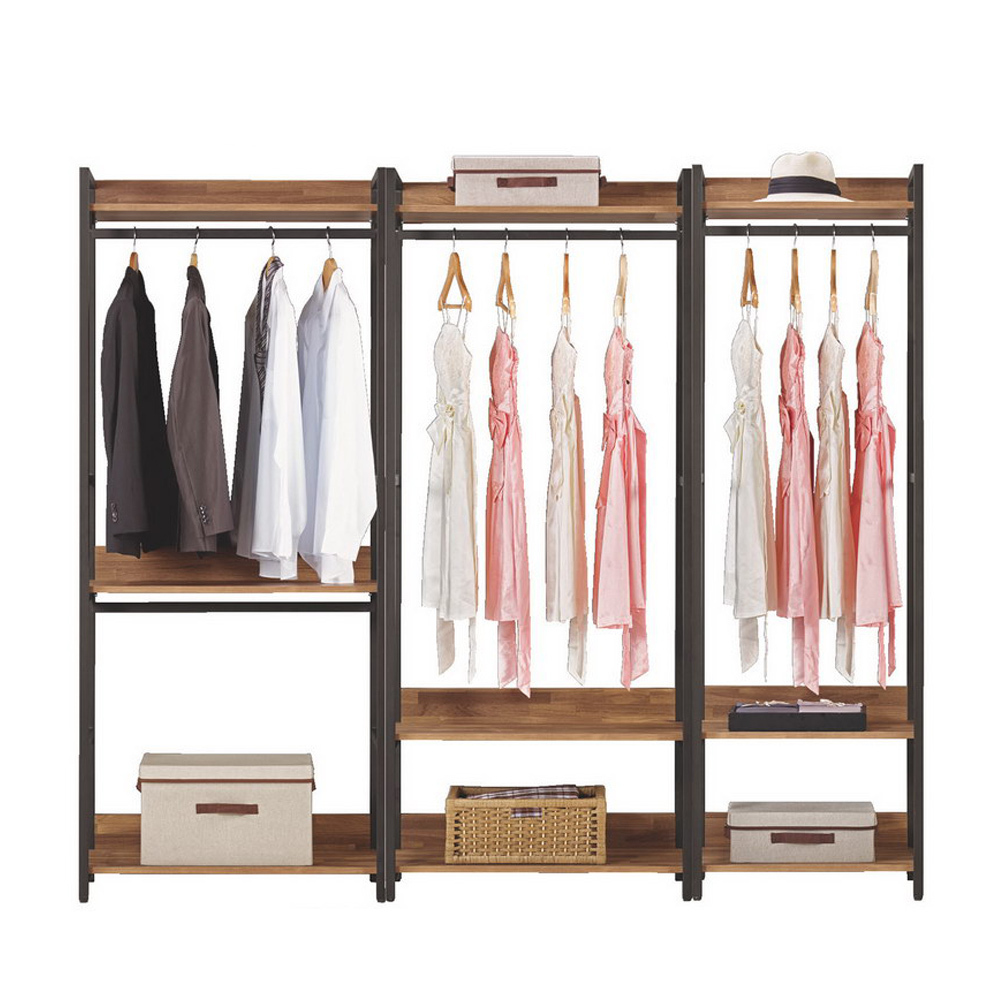 諾德7.3尺開放式組合衣櫃(雙吊+單桿+2尺單桿)