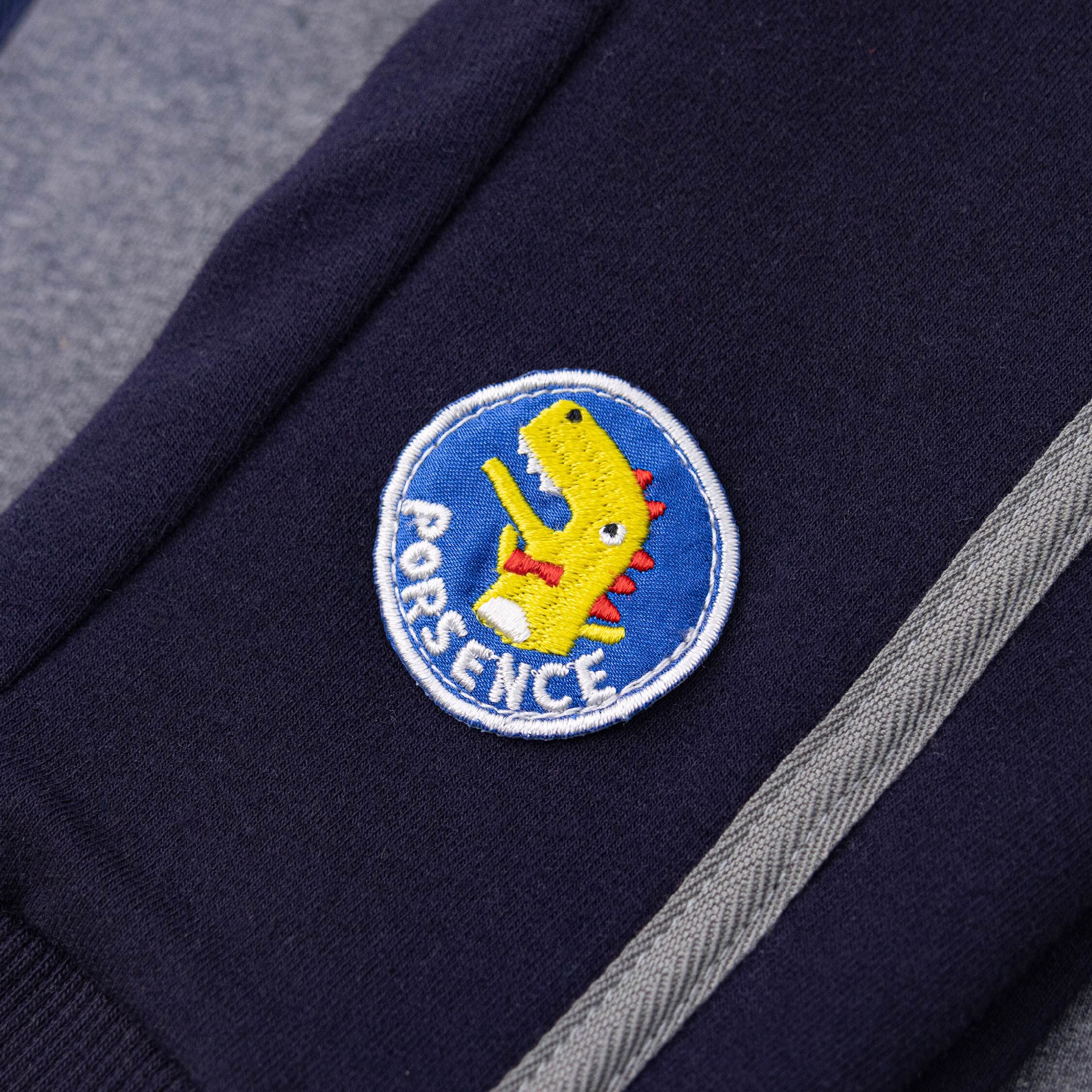 波紳士【12557】逗趣恐龍徽章布貼棉質長褲＊二色