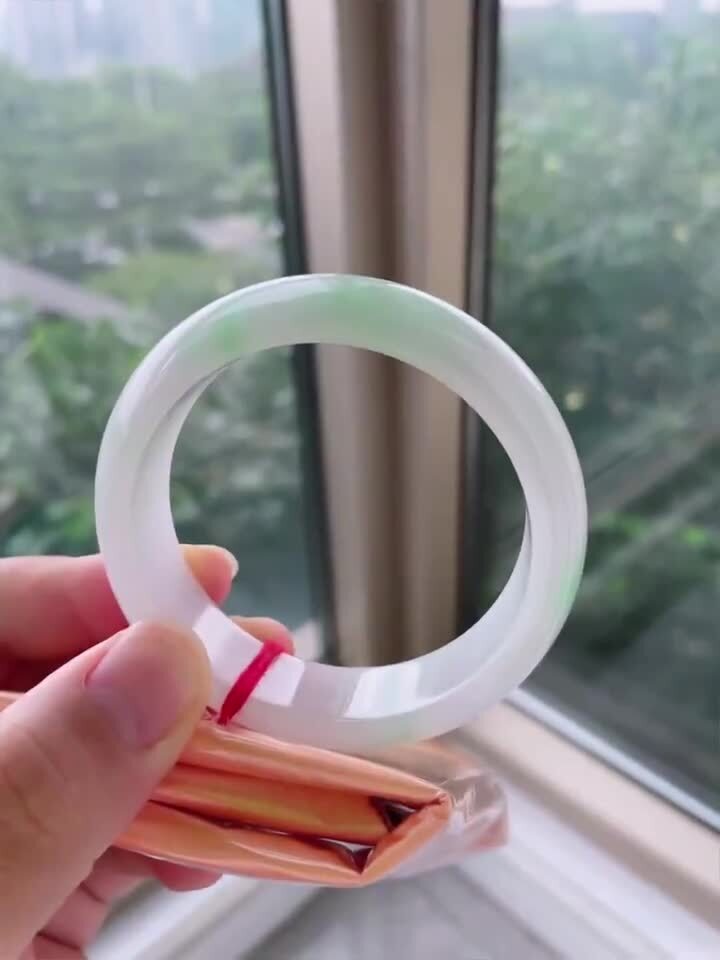 冰飄綠正圈翡翠手鐲,天然翡翠A玉, 緬甸玉, Jade, Jadeite
