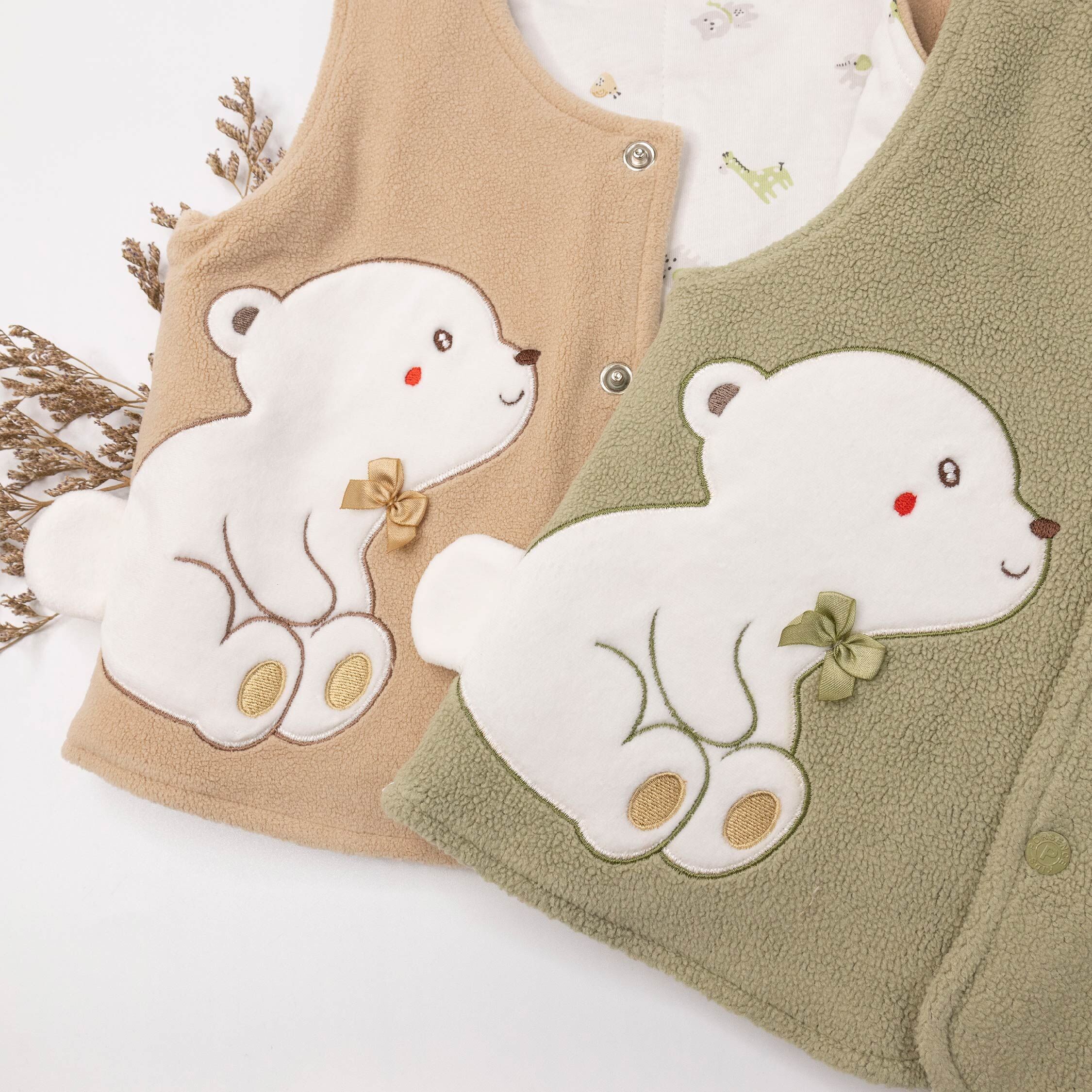 波紳士【12530】可愛小熊立體尾巴鋪棉背心＊二色