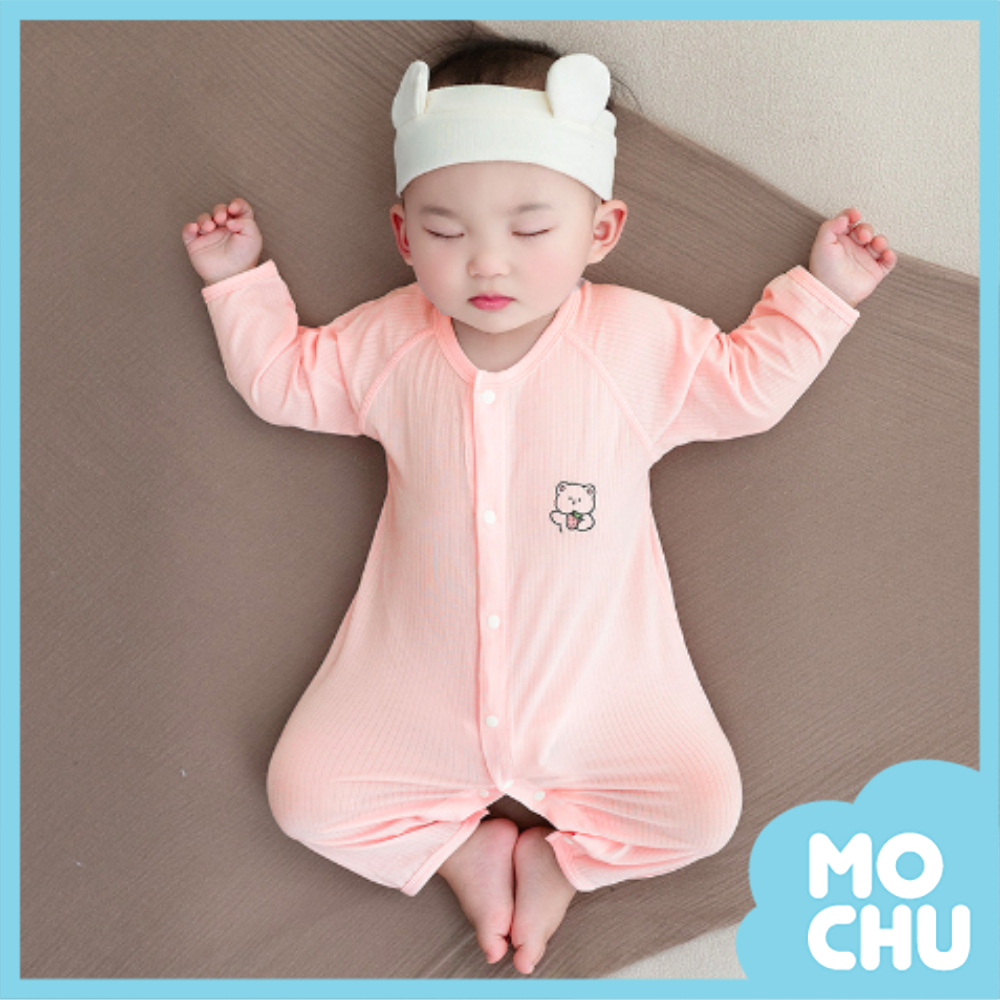 愛草莓天絲薄款長袖連身衣