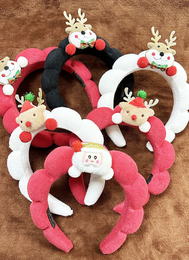 聖誕節毛巾布海綿髮箍 AT9323