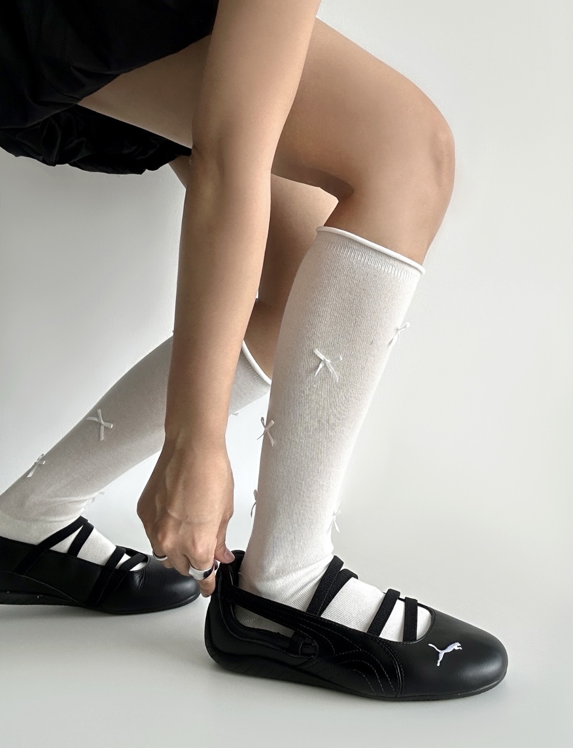 女鞋 PUMA SPEEDCAT BALLET SD WNS 皮革黑 芭蕾風 皮革 刺繡 賽車鞋 瑪莉珍鞋 芭蕾舞鞋【403587-03】ROSEBAL