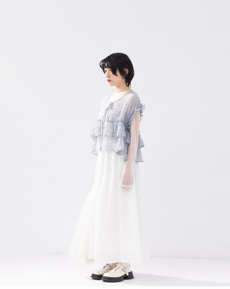 Three-dimensional jacquard design full hem maxi skirt, two colors available【03021594】in stock+pre-order