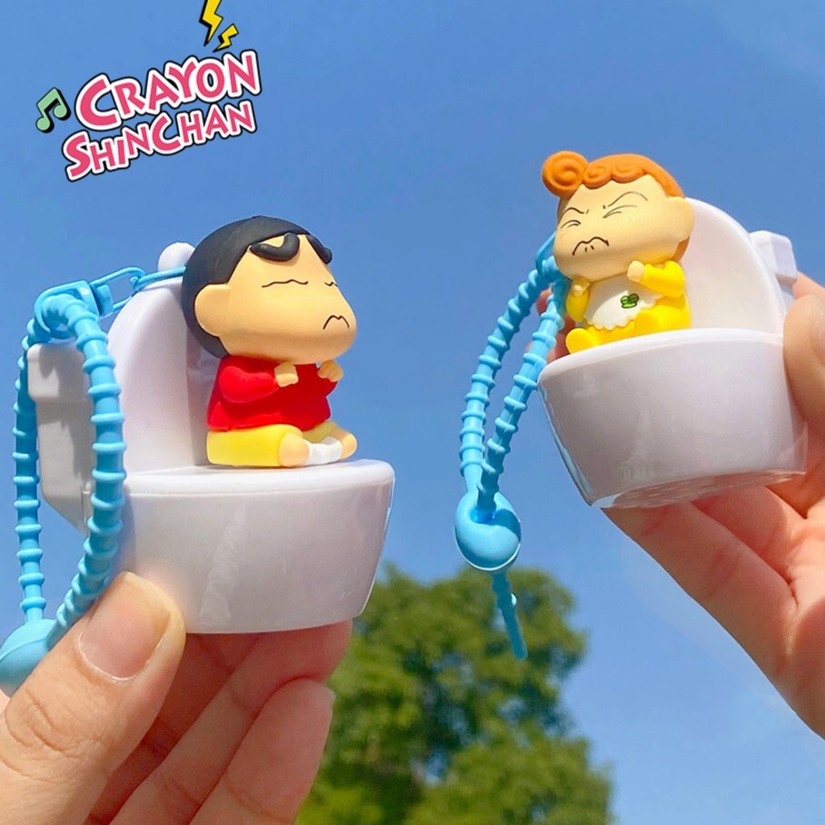 正版有沖水聲的小新小葵馬桶吊飾