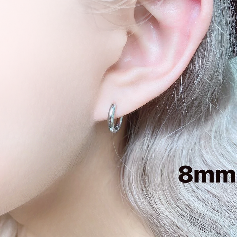 抗敏鋼 銀色圓面2.6mm鋼易扣式耳環(單支價)