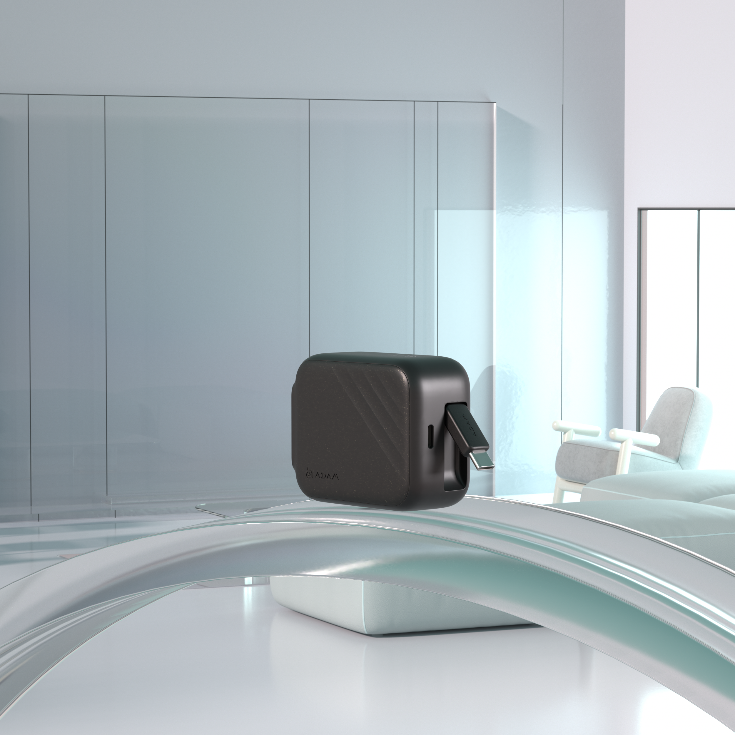 L65 UK GaN 65W Wall Charger with Built-In USB-C Cable (2 Sets)