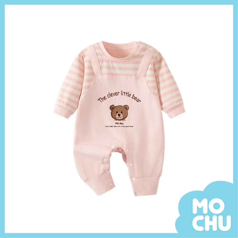 毛絨小熊長袖連身衣