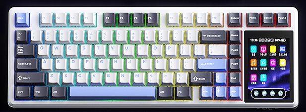 Aula L99 Three Mode Mechanical Keyboard (聽雨軸) - 星海藍 - 深灰+白+藍