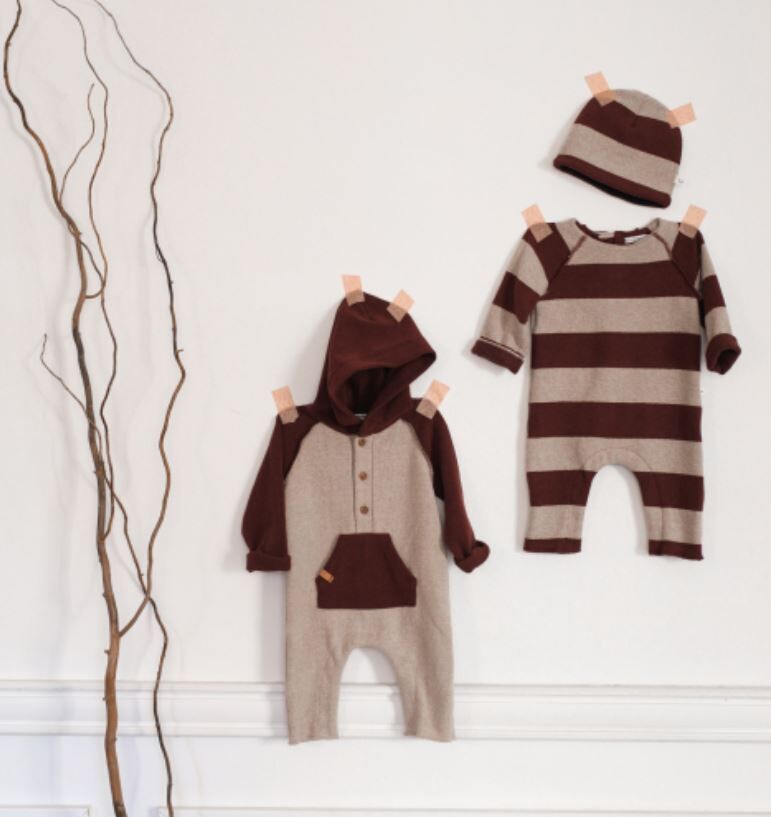 1+ in the family 寬條紋捲袖連身衣 WOLFGANG melanzana