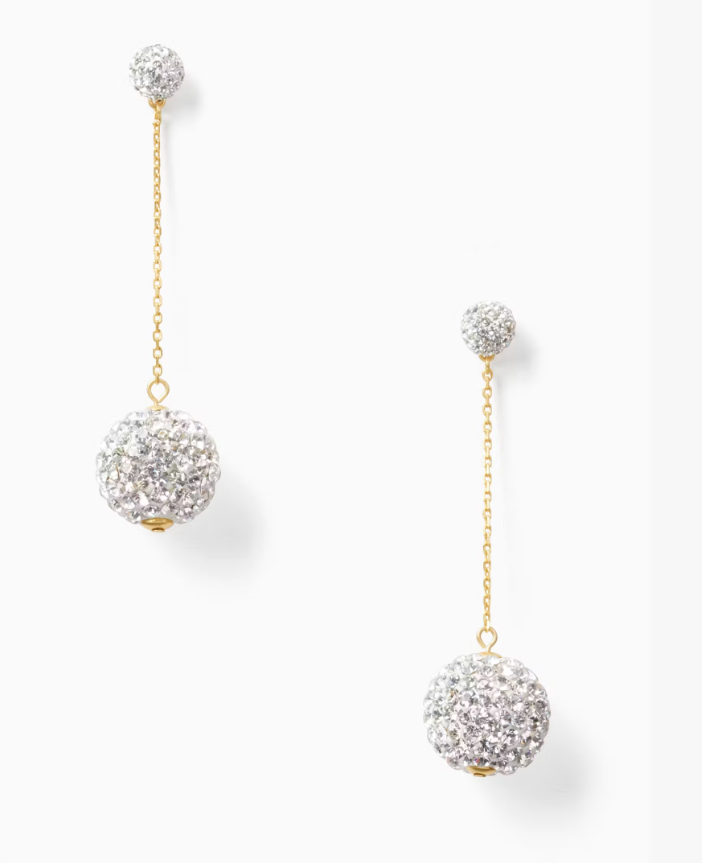 [S] KATE SPADE O0RU2975 RAZZLE DAZZLE EARRINGS,CLEAR/WORN GOLD, 767883475874 (SKS1611)