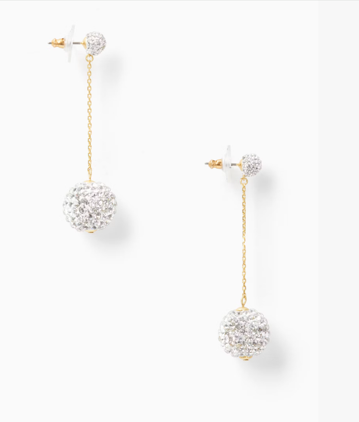 [S] KATE SPADE O0RU2975 RAZZLE DAZZLE EARRINGS,CLEAR/WORN GOLD, 767883475874 (SKS1611)