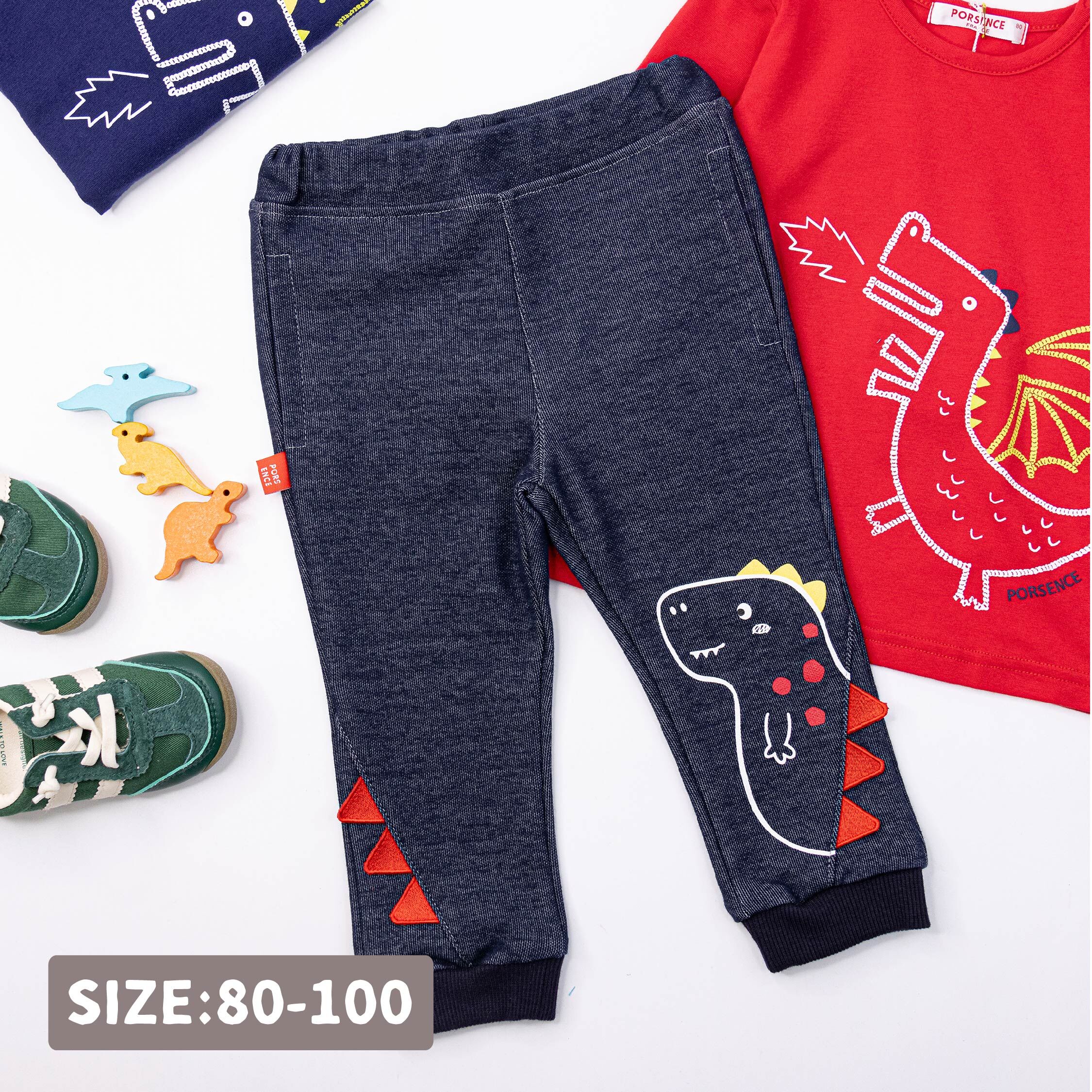 波紳士【12550】Q萌胖胖恐龍舒適縮口褲