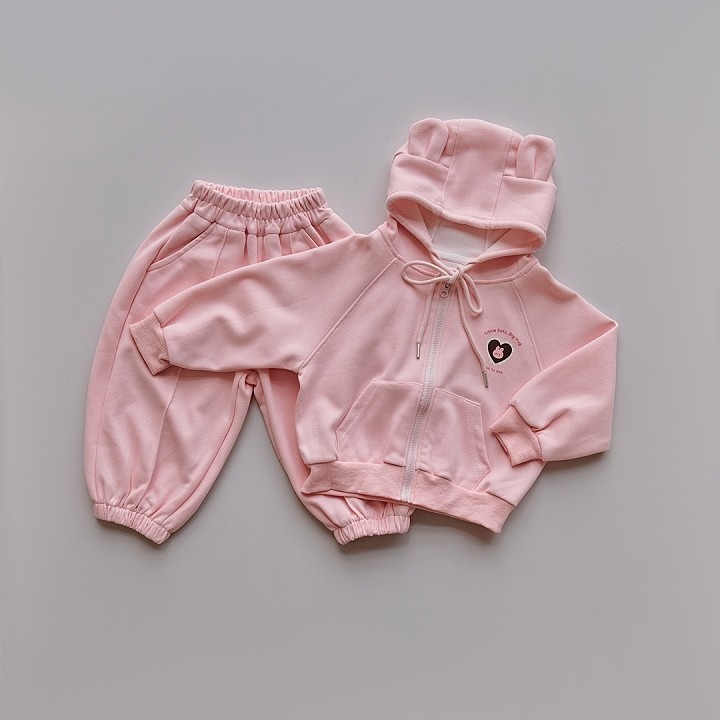 25F/W DTD立體熊耳暖心小窩~連帽衛衣上下套裝