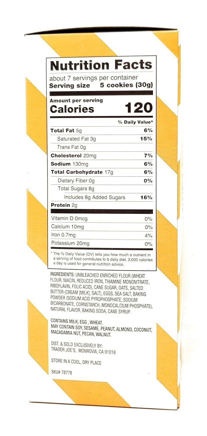 [S] TRADER JOE'S CRISPY OATMEAL COOKIES WITH SEA SALT, 198G, 787789 (SZZ687)
