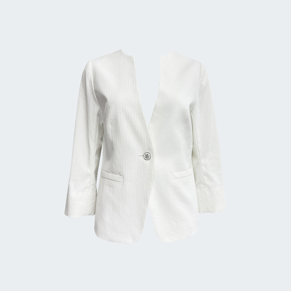 立裁剪接麻感輕西外套