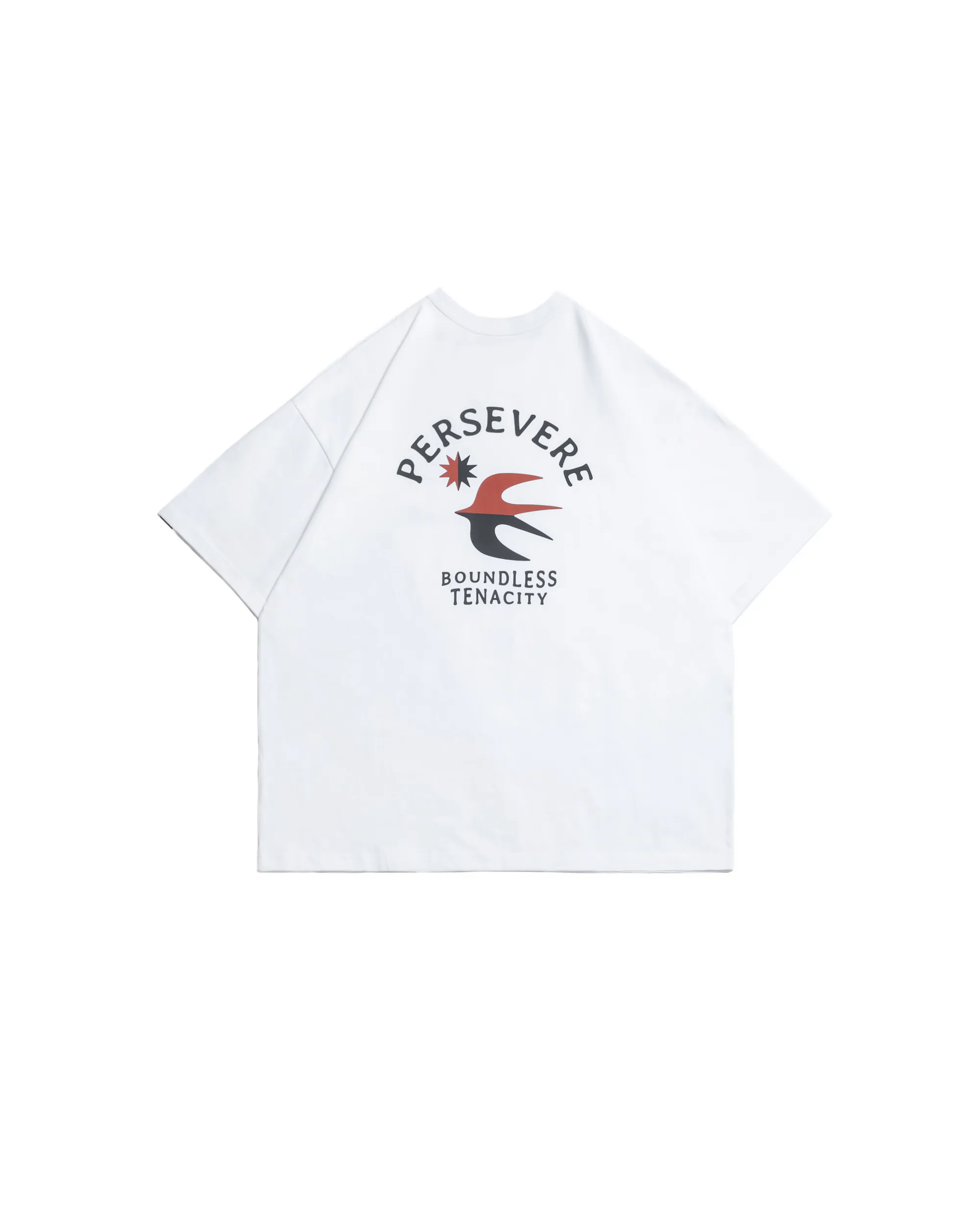 PERSEVERE RETRO SWALLOW GRAPHIC T-SHIRT - WHITE