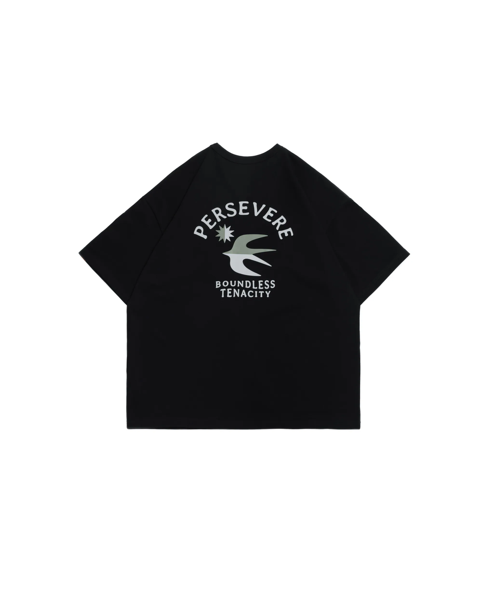 PERSEVERE RETRO SWALLOW GRAPHIC T-SHIRT - BLACK