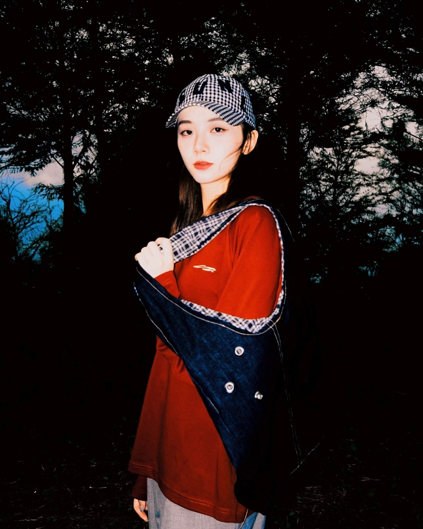 Neverland｜Two Sided Plaid Denim Bag (Denim)