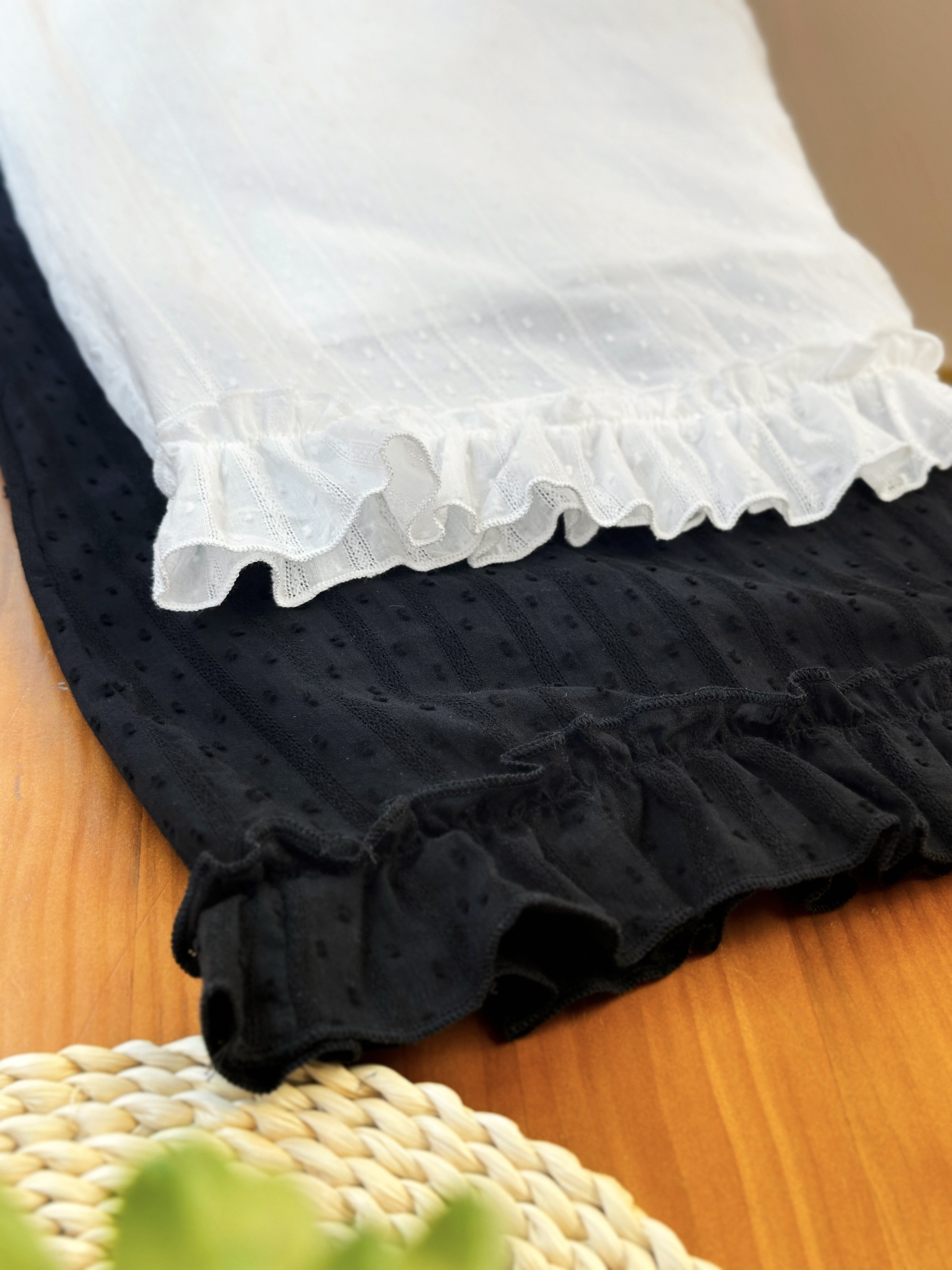 兩色 / 立體小粒荷葉邊長裙 / Dotted Ruffle Hem Midi Skirt