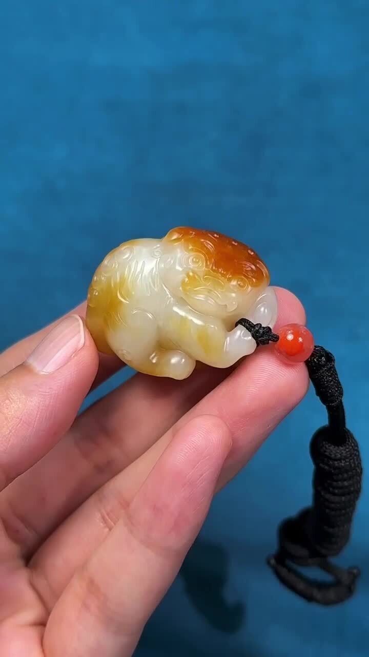 和田玉籽料黃沁事事如意,天然和田玉軟玉