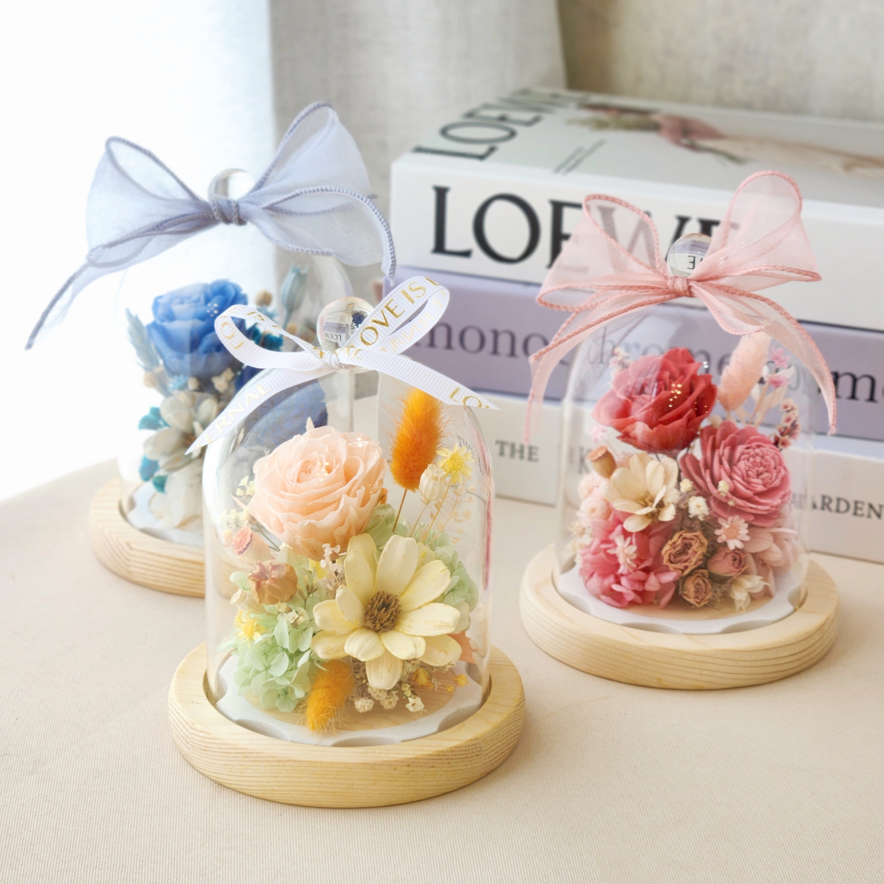 S04｜永生玫瑰玻璃罩盅