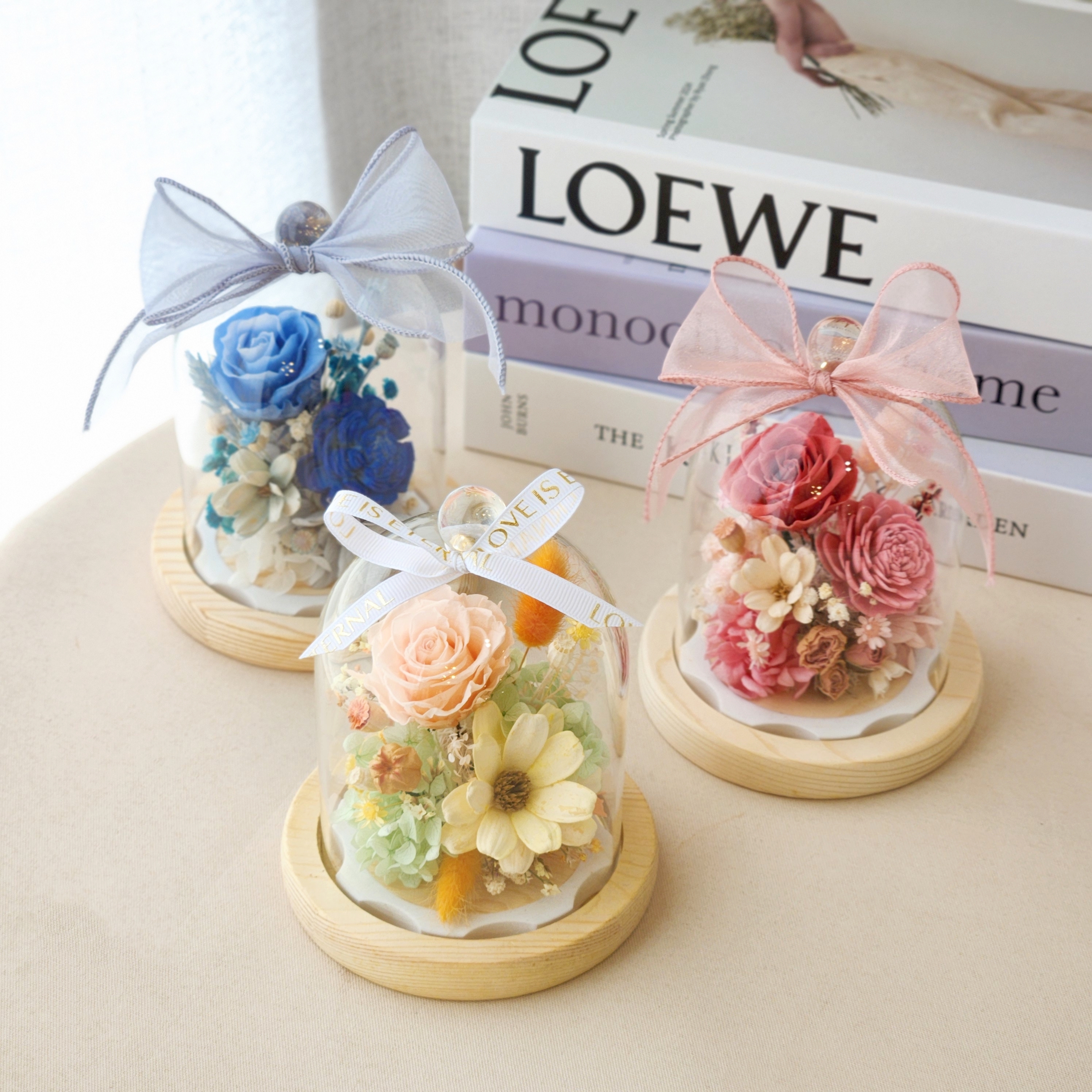 S04｜永生玫瑰玻璃罩盅