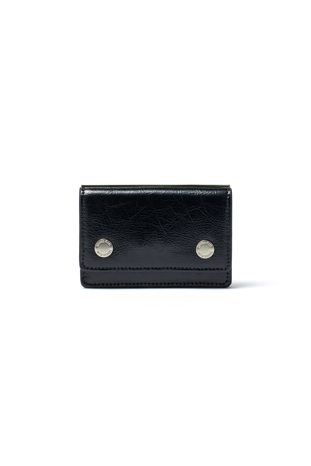 金屬扣風琴皮夾 黑色