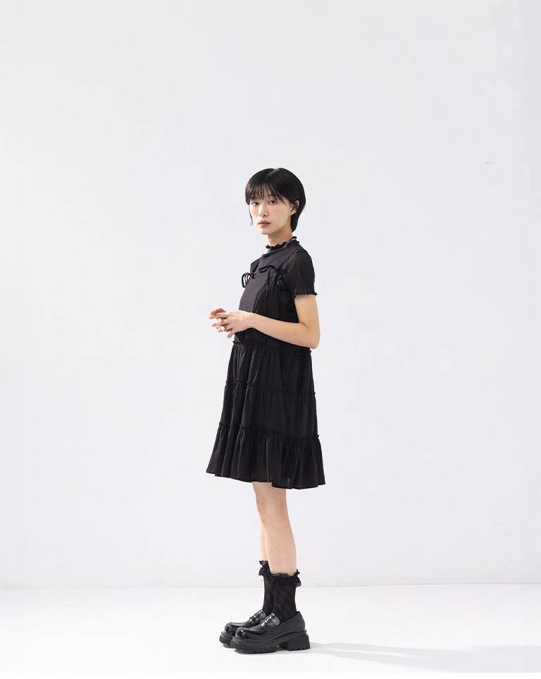 Bowknot hollow lace stockings, two colors available【07110588】in stock+pre-order