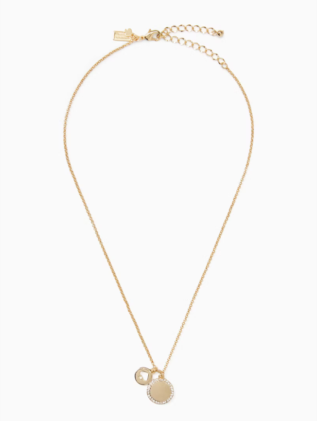 [S] KATE SPADE CLEAR/GOLD O0RU2606 SPOT THE SPADE NECKLACE, 98686710986 (SKS1660)