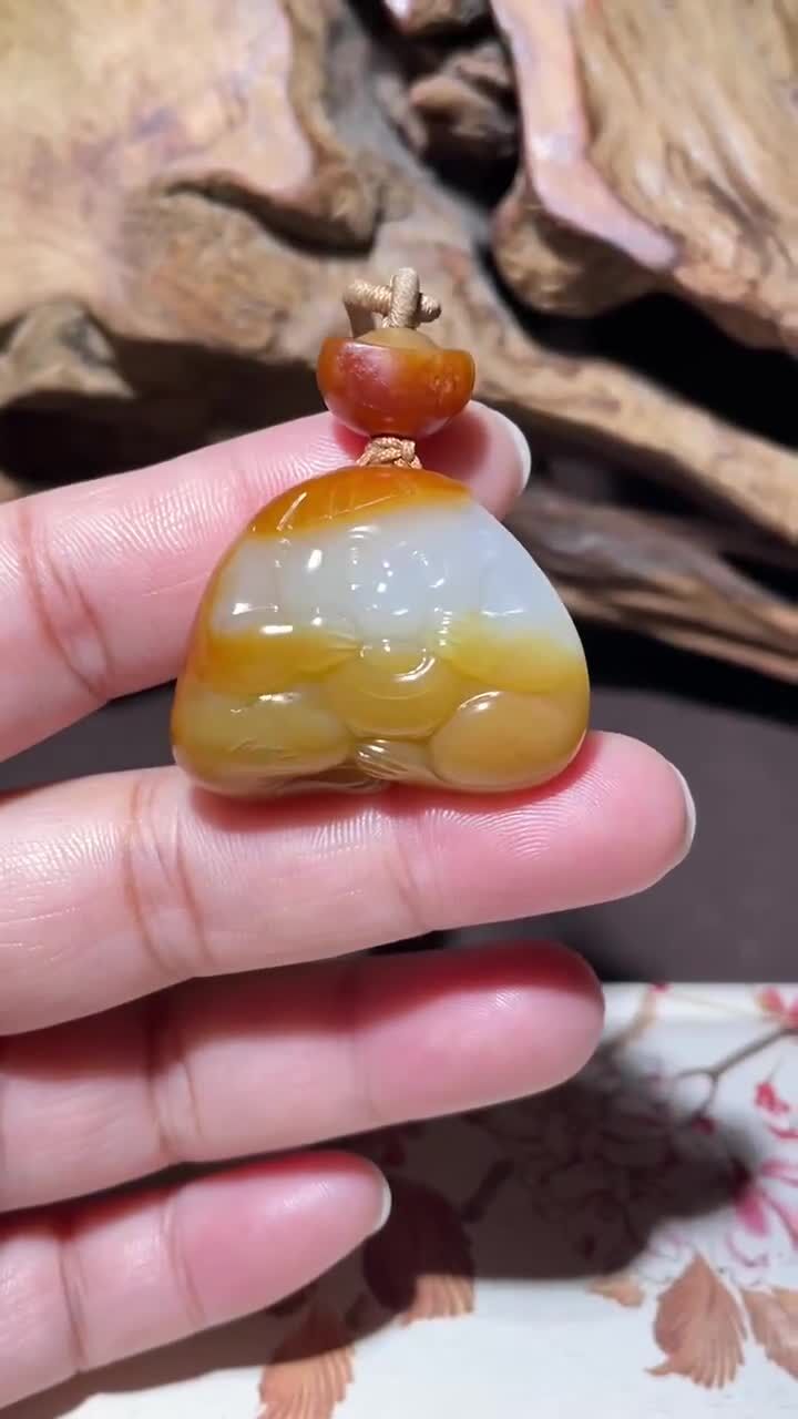 和田玉籽料生肖靈猴,天然和田玉軟玉