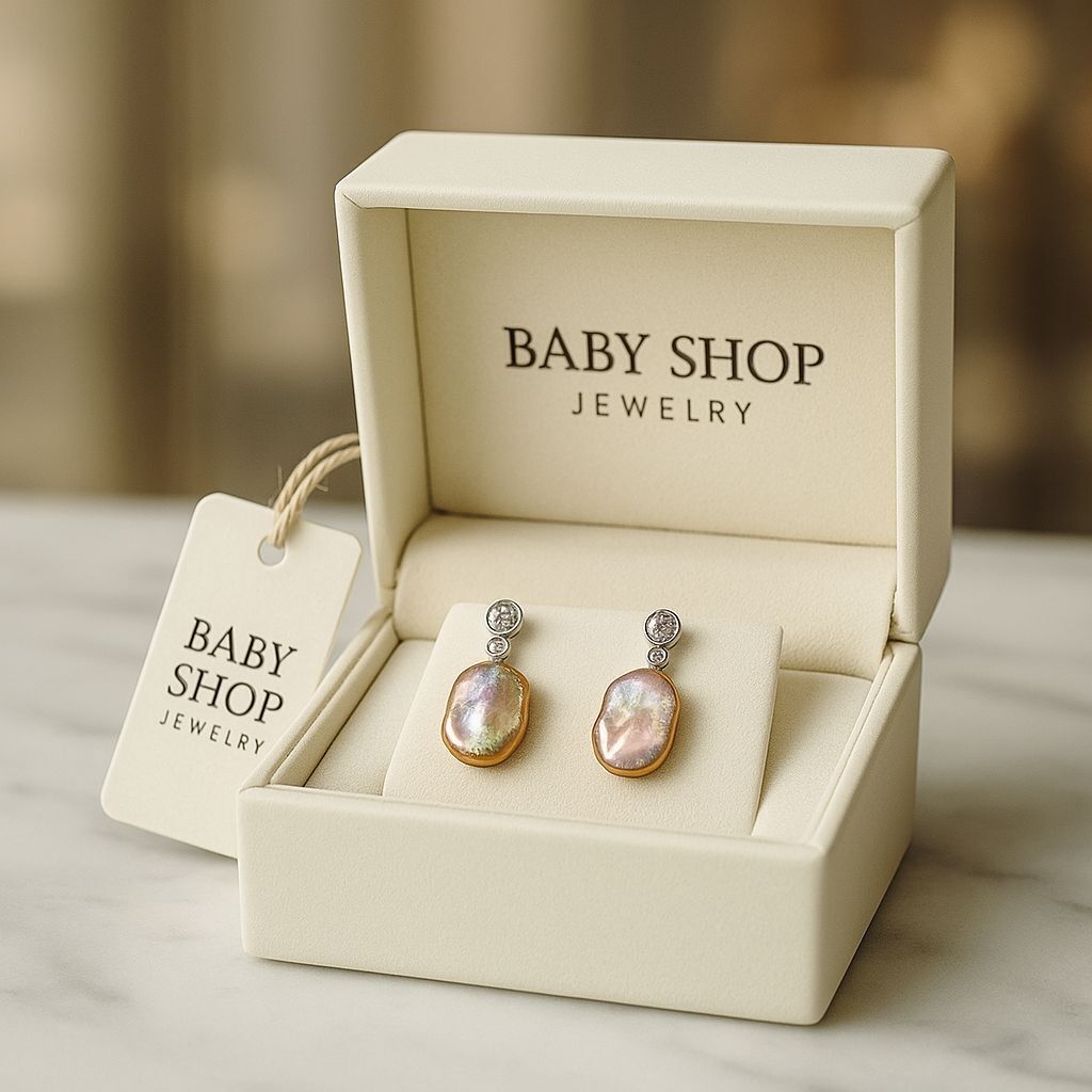 【預購】KK090210 巴羅克幻彩珍珠耳釘