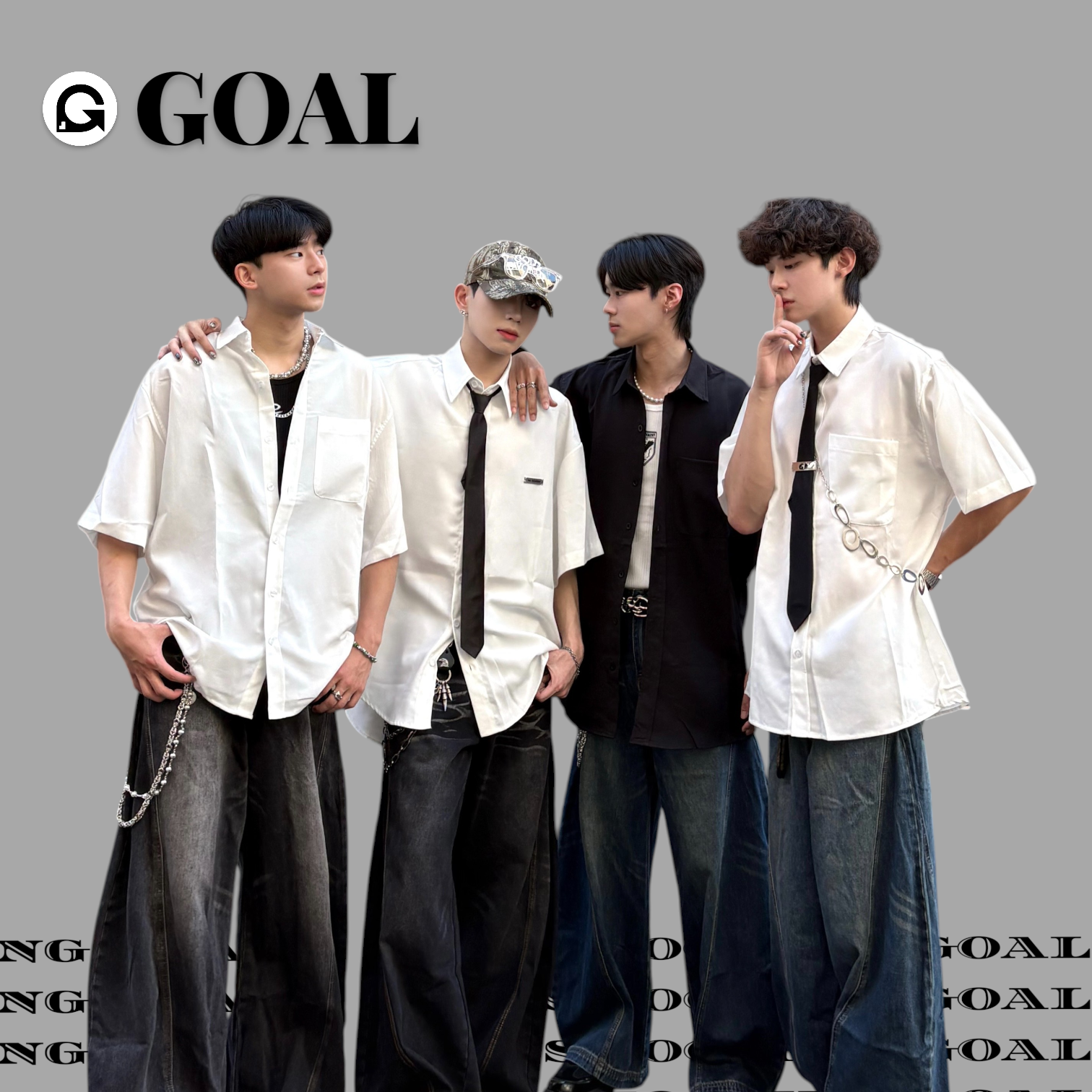 (GOAL)  素面短袖口袋襯衫 801 BLM