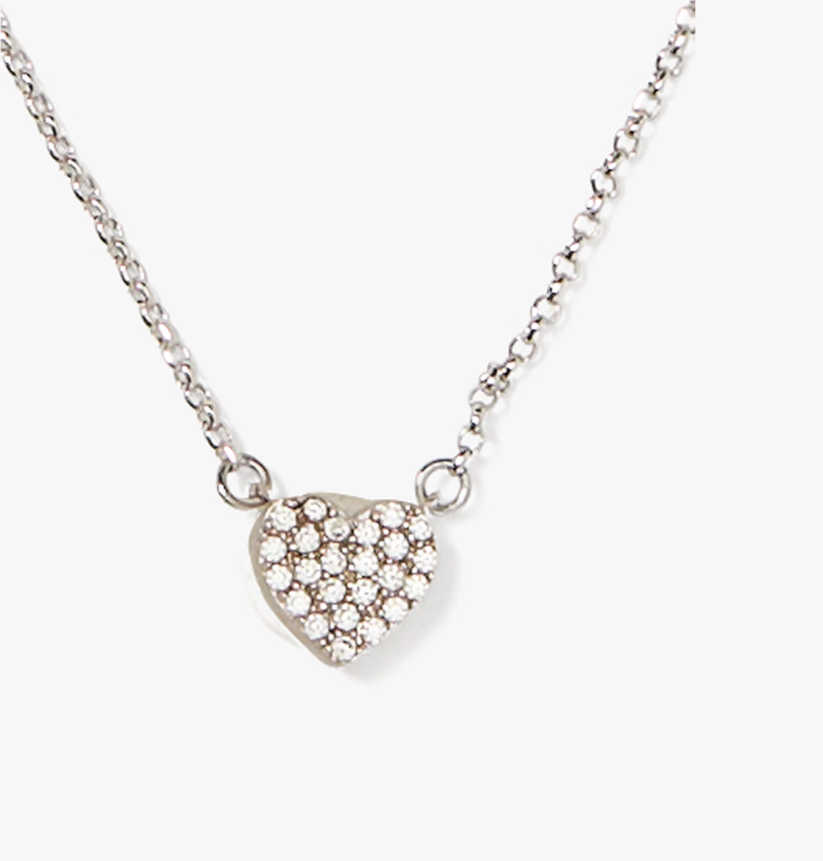 [S] KATE SPADE CLEAR/SILVER O0R00160 YOURS TRULY NECKLACE, 196021596384 (SKS1657)