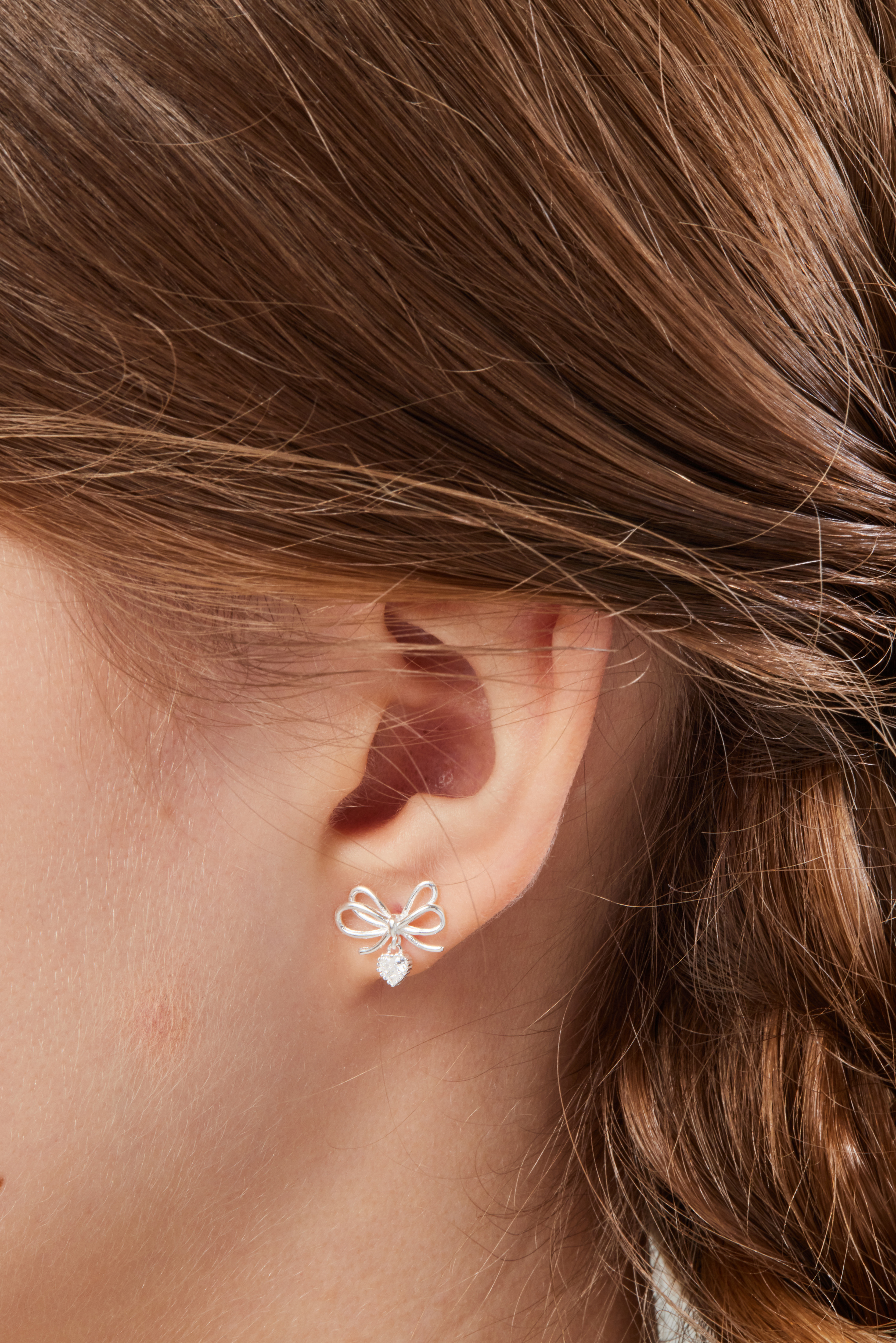 蝴蝶結愛心耳環