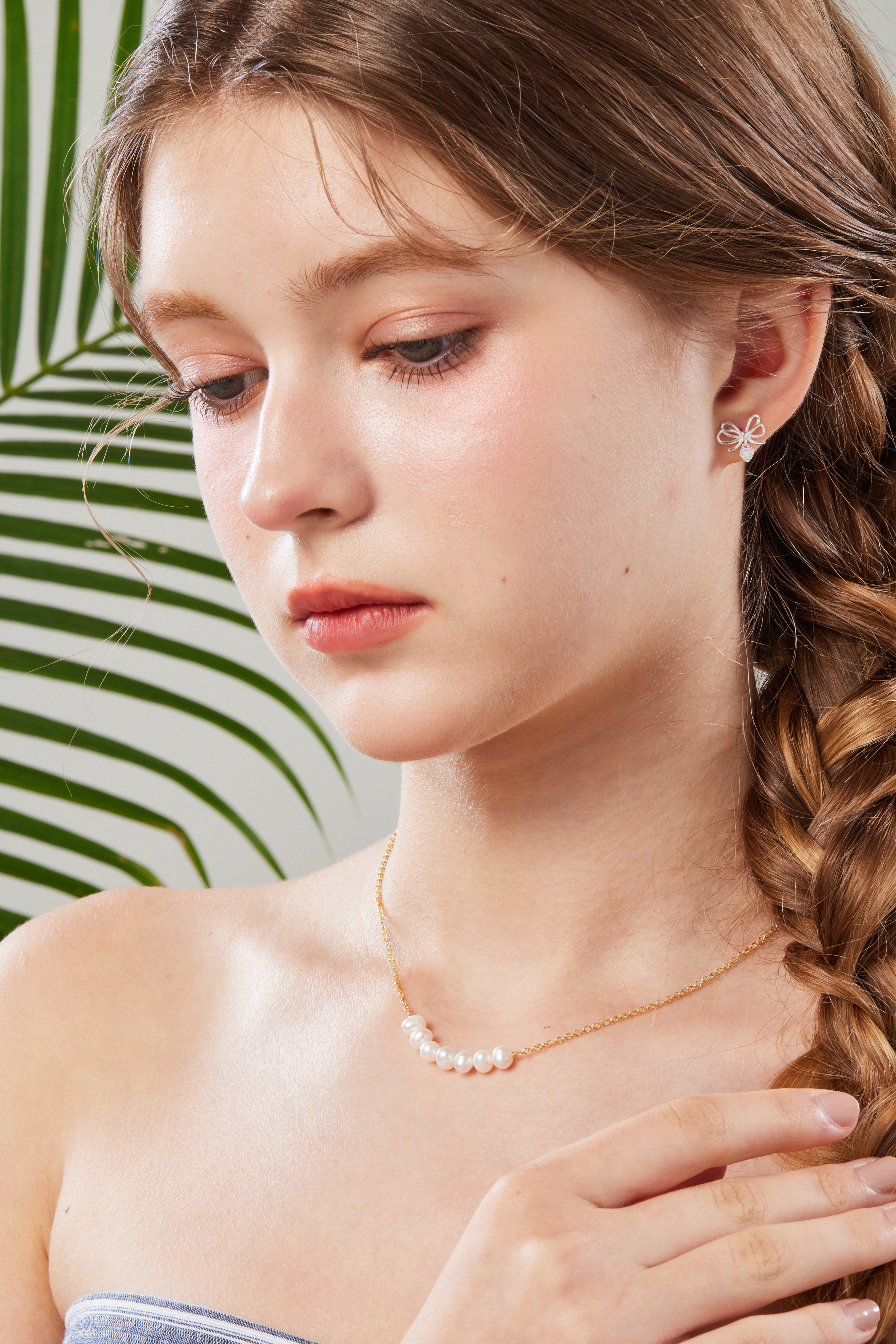 蝴蝶結愛心耳環