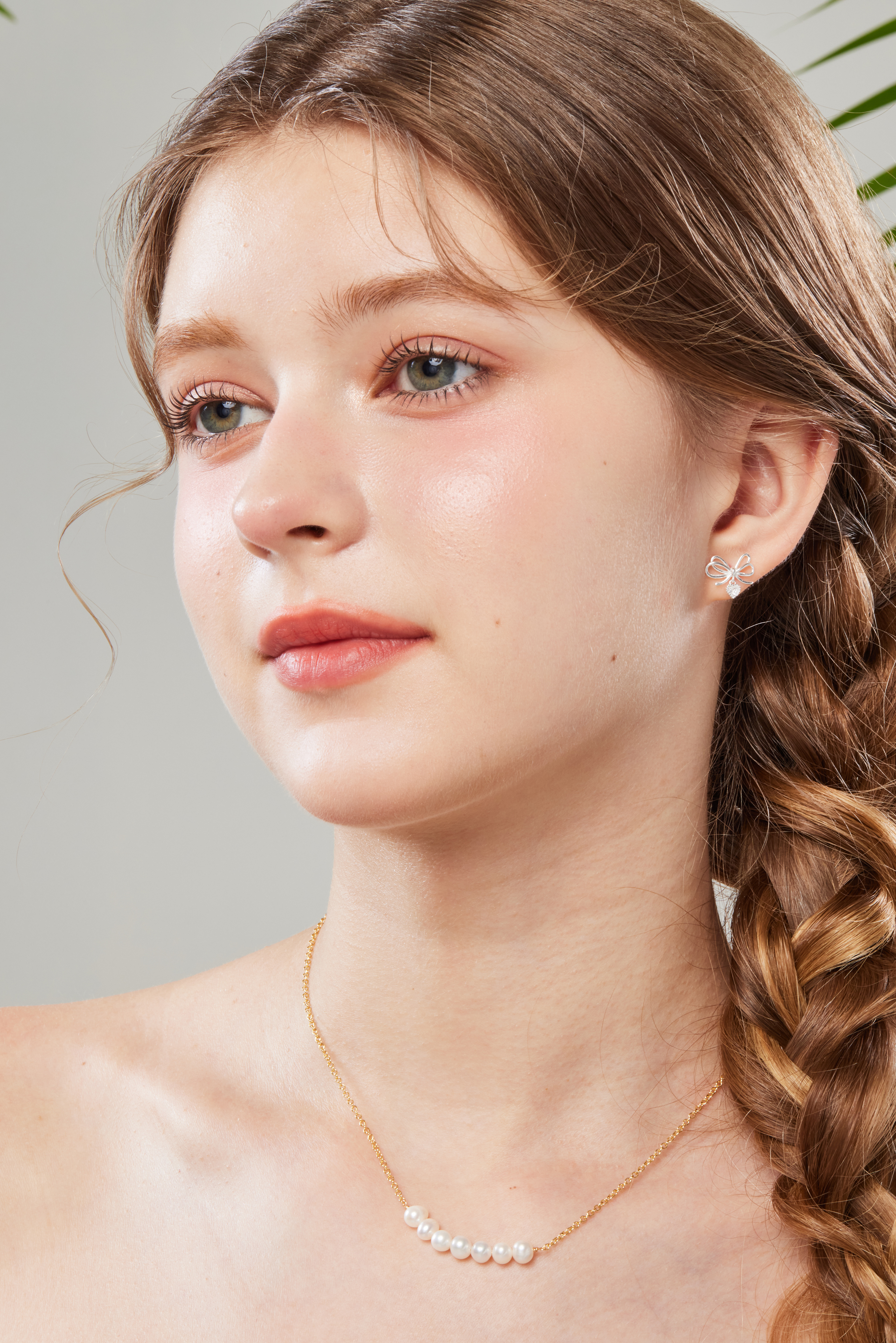 蝴蝶結愛心耳環