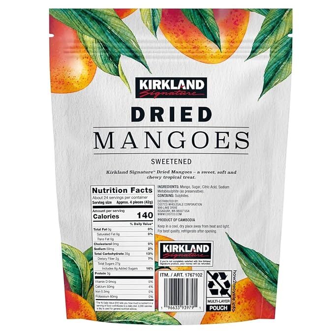 [S] CW KIRKLAND SIGNATURE DRIED MANGOES SWEETENED, 196633939791 (SZZ613)