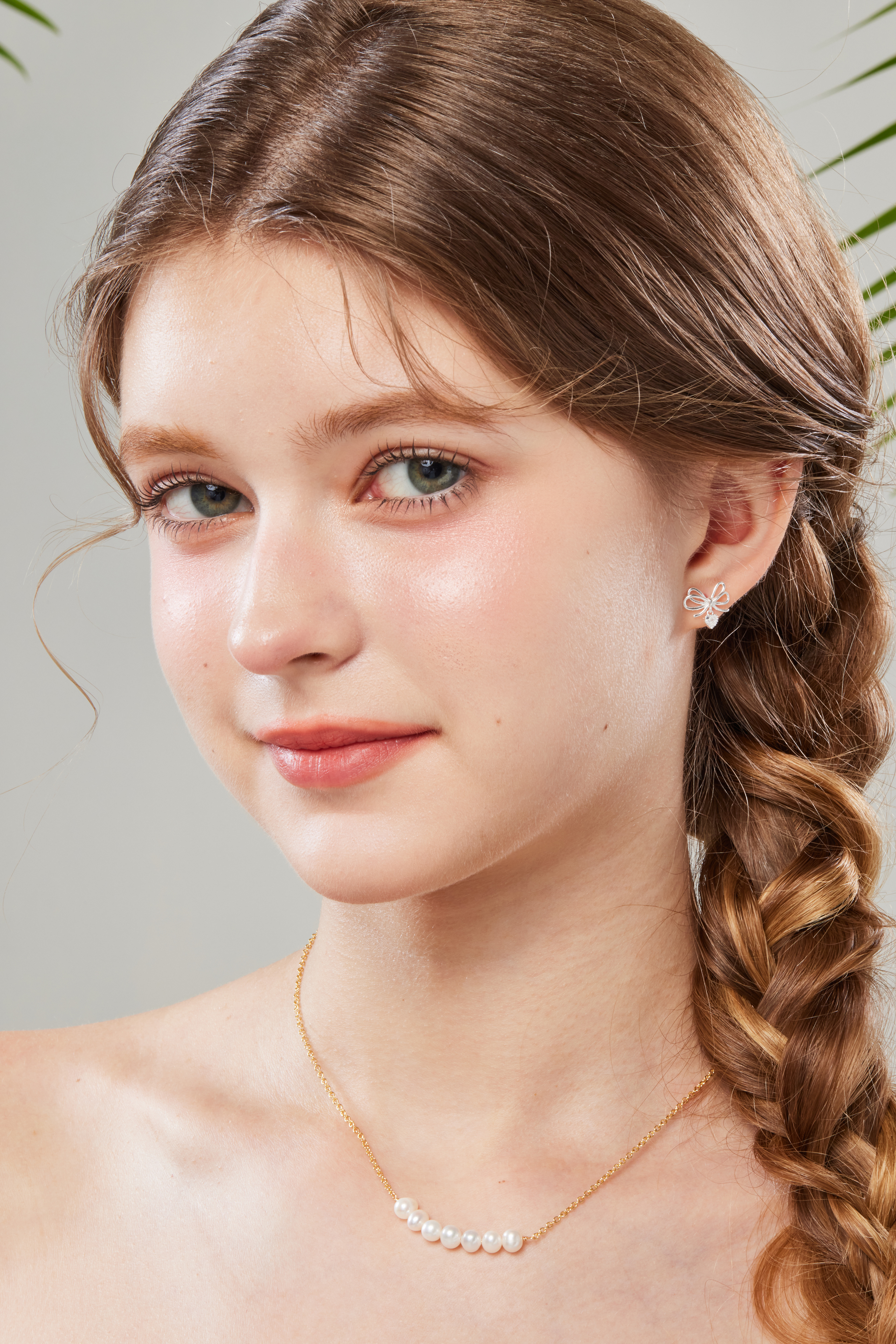 E2298 | 純銀蝴蝶結愛心耳環