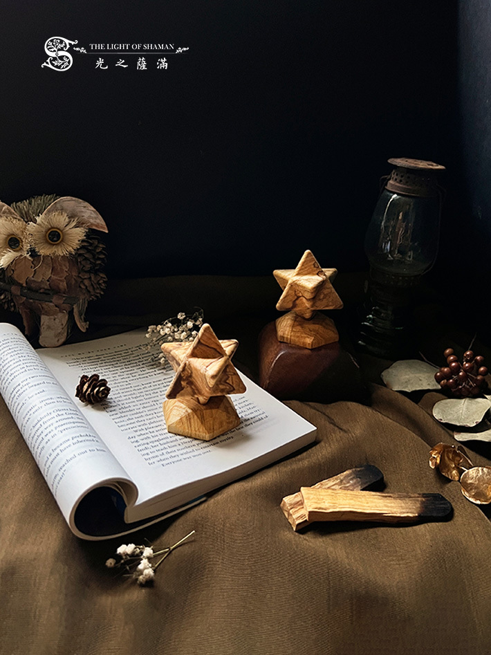 稀有聖木 ✦ 手工梅爾卡巴能量飾品 擺飾 淨化磁場 · 守護好運 能量小宇宙 Merkaba - 光之薩滿