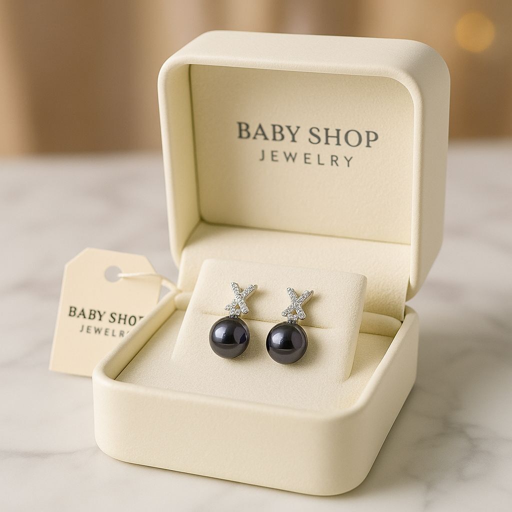 【預購】KK090214 大溪地黑珍珠耳環