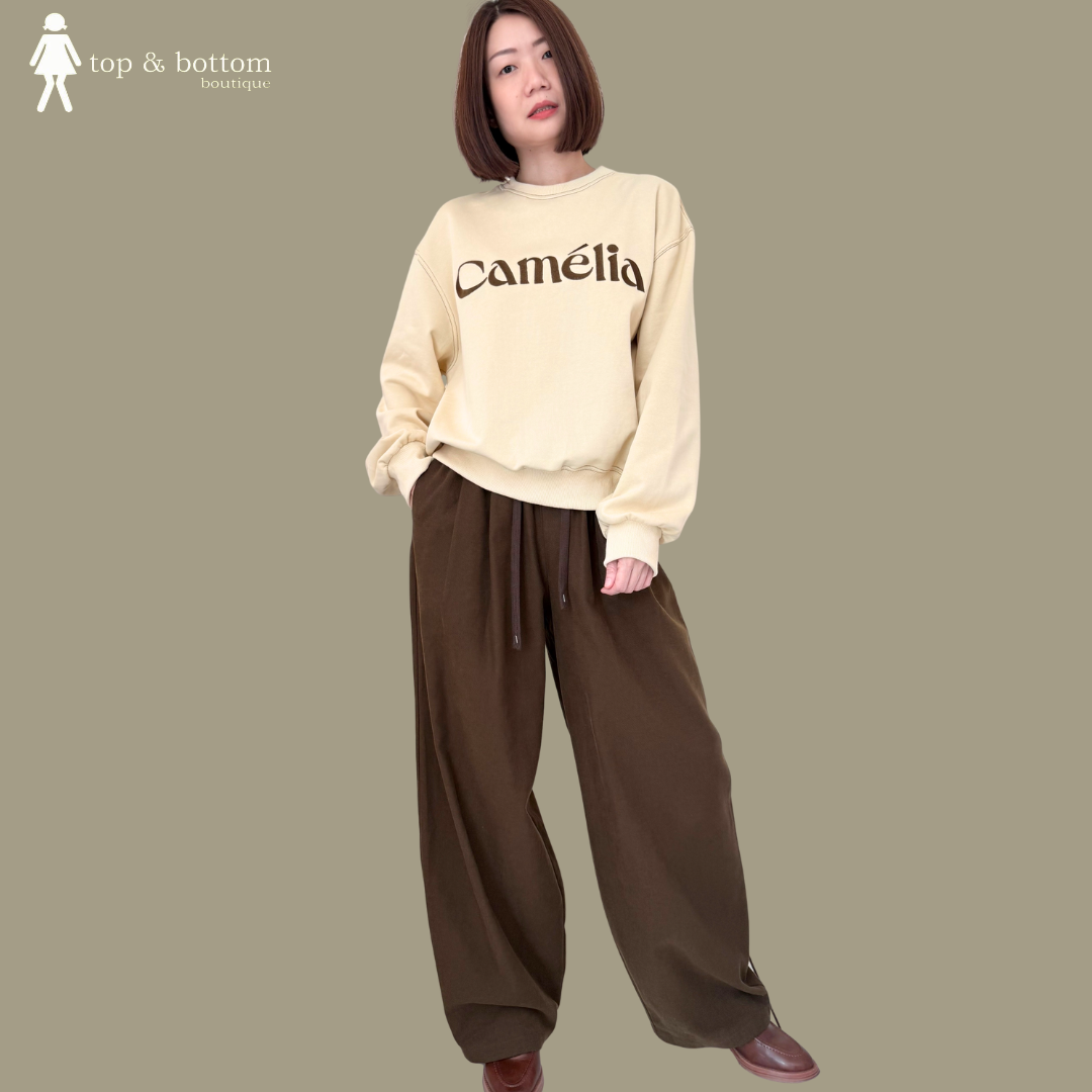 ELASTIC WAISTED SOFT CORDUROY WIDE LEG PANT