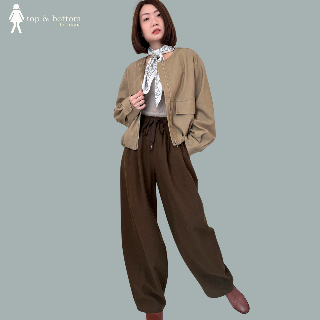 ELASTIC WAISTED SOFT CORDUROY WIDE LEG PANT