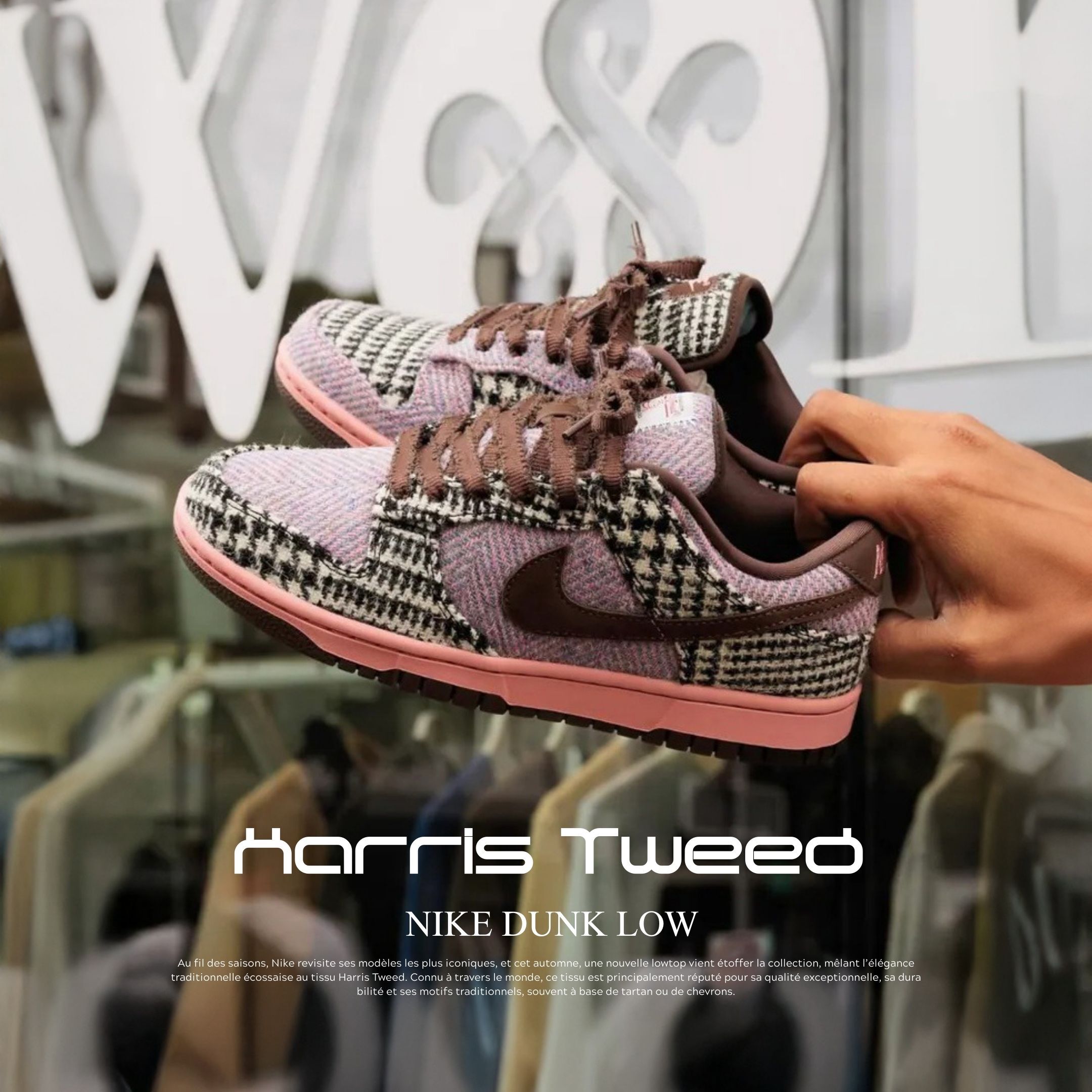 NICEDAY 代購 Harris Tweed x Nike Dunk Low 手工 編織 羊毛 格紋 粉紫 紫 聯名 HQ5036-902