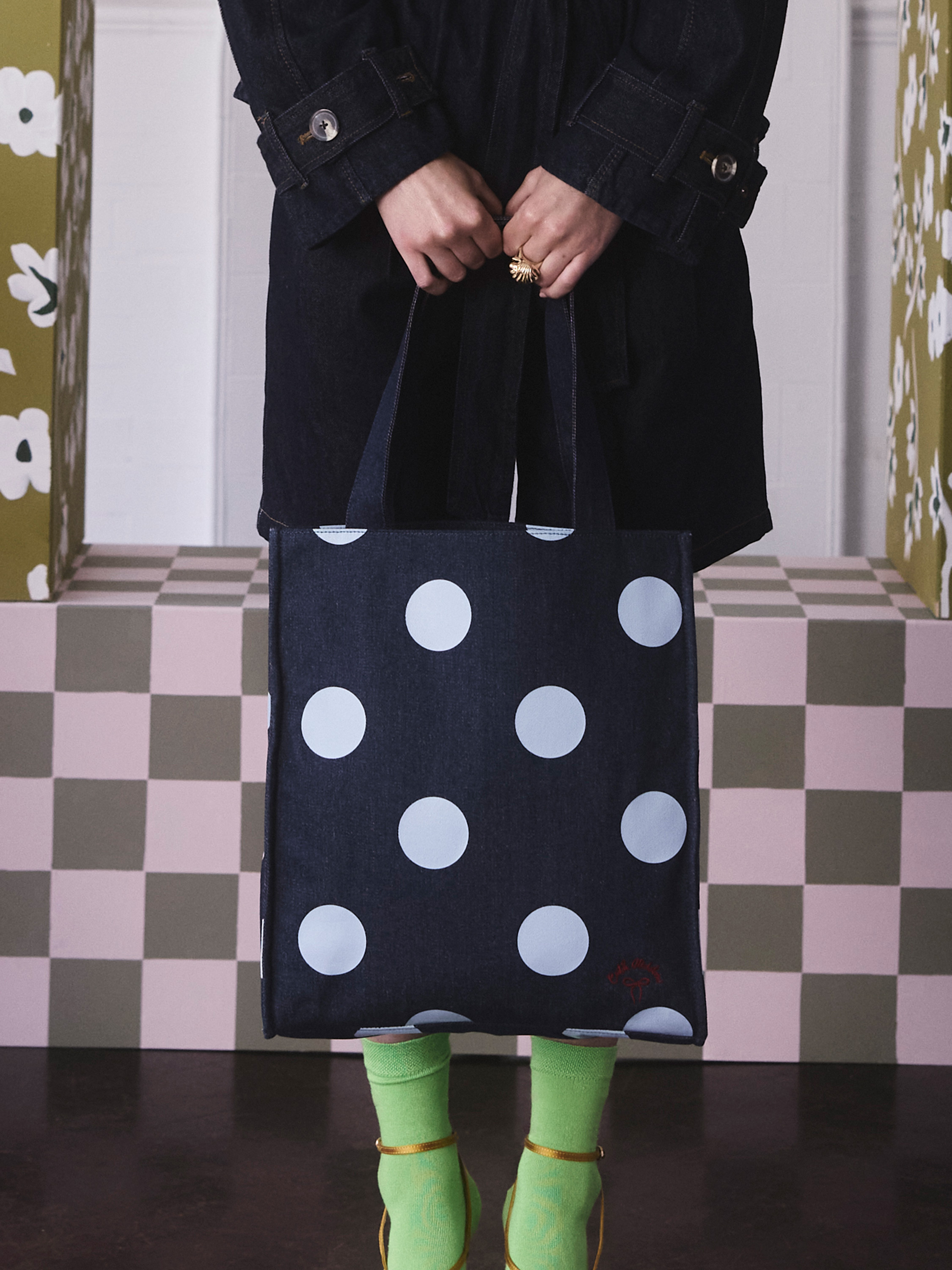 DENIM SPOT 防潑水直式印花書袋