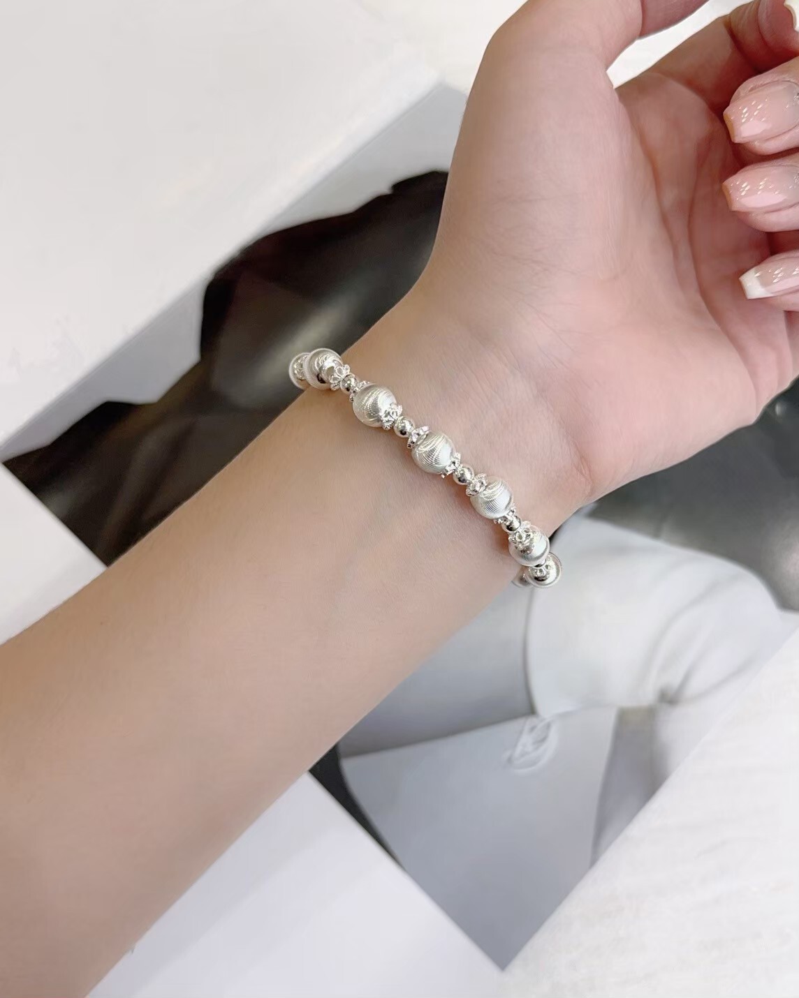 貓眼珠純銀手鍊