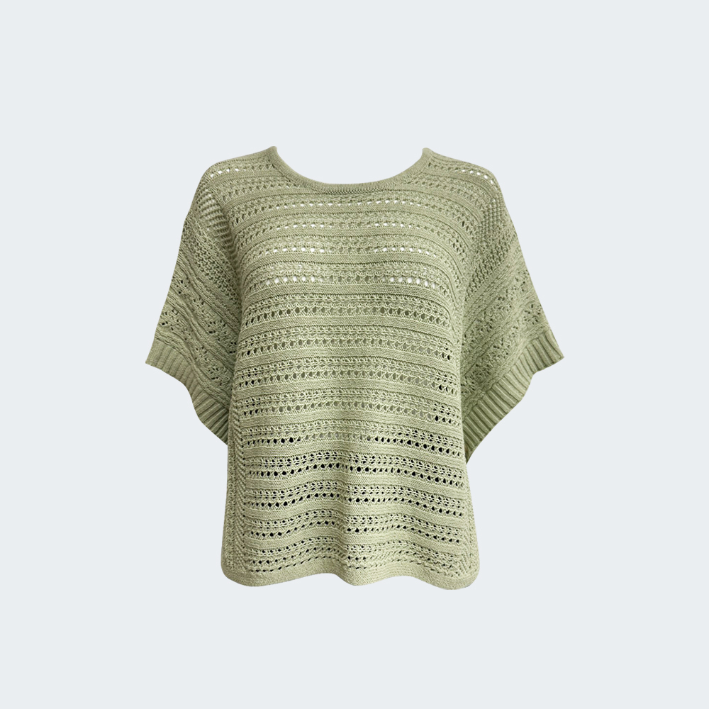 清新透氣鏤空針織罩衫