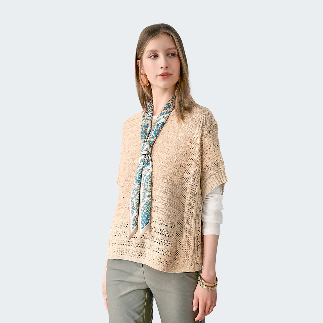 清新透氣鏤空針織罩衫