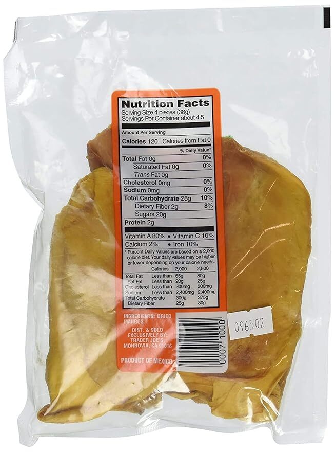[S] TRADER JOE'S 94329 DRIED FRUIT JUST MANGO SLICES, UNSULFURED & UNSWEETENED, 00943291 (SZZ718)